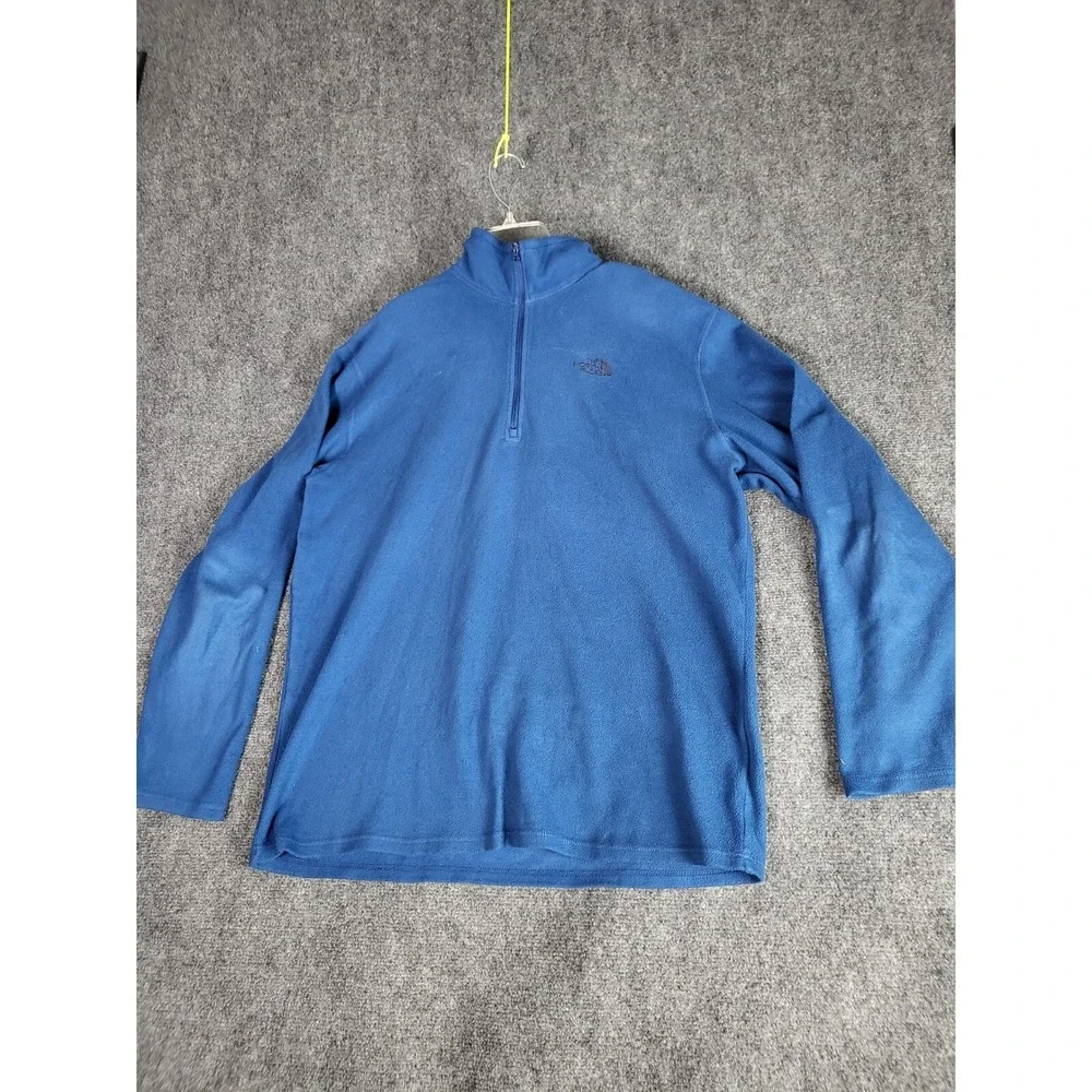 The‎ North Face Fleece Pullover Quarter Zip Men Size Large Blue Polartec Outdoor